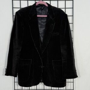 Vintage Sutter & Grant Corduroy Sport Coat Blazer Mens 42R‎ Black Casual Preppy